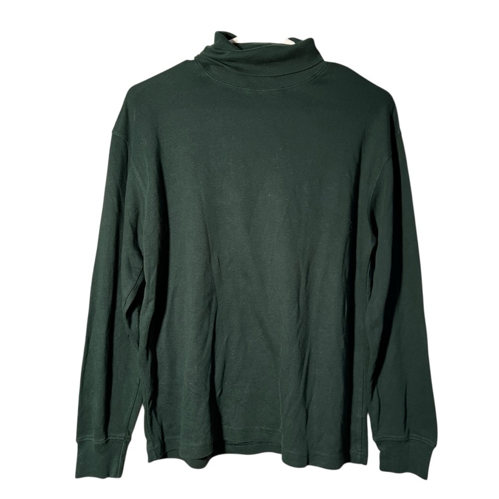 Vintage New York & Company Women's Sz Large Turtleneck T-Shirt Green Long Sleeve